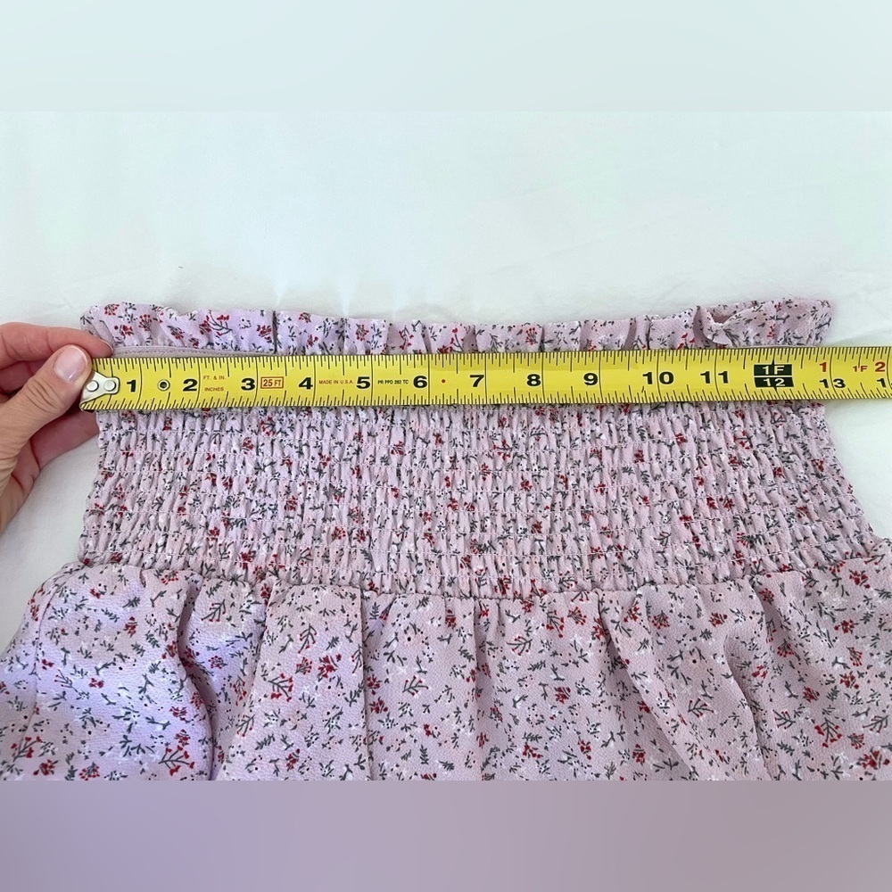 H&M Women’s Crêped Tiered Floral Skirt Light Purple Small - Picture 4 of 5